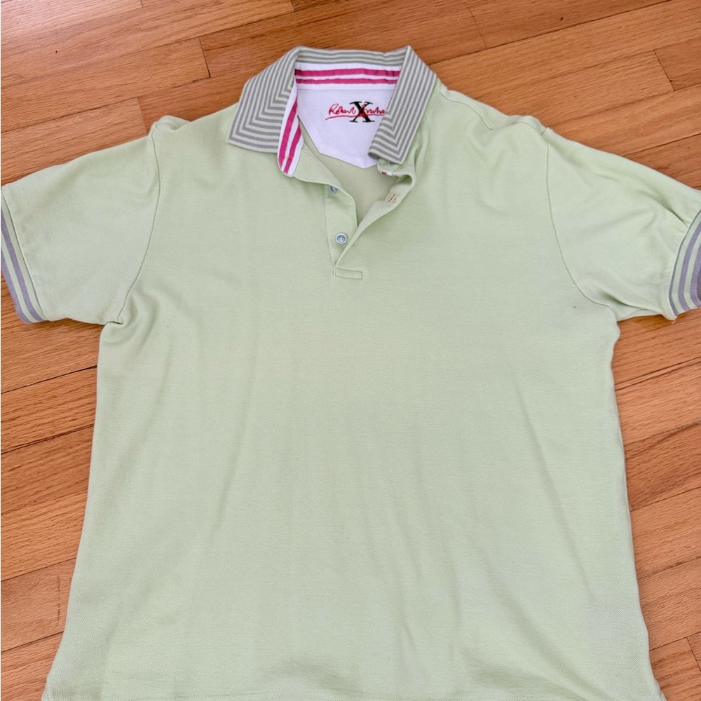 Robert Graham men medium Men's Green Polo Shirt